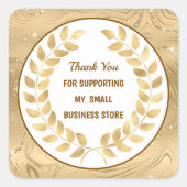 Elegant goud, bedankt voor het ondersteunen van mi vierkante sticker (Voorkant)