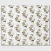 Elegant Goud Beige Herten in Bos Cadeaupapier (Vlak)