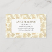 Elegant  Goud Beige Toile Horse Visitekaartje (Achterkant)