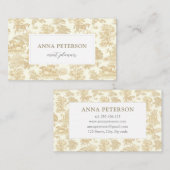 Elegant  Goud Beige Toile Horse Visitekaartje (Voorkant / Achterkant)
