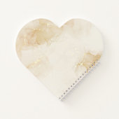 Elegant Goud Beige Waterverf Hart Vorm Spiraal Notitieboek (Achterkant)