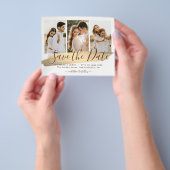 Elegant goud Bespaar de datum budget bruiloft uitn Flyer (Hand)