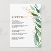 Elegant Goud Blad Blad Blad Groen Bruiloft Recepti Informatiekaartje (Voorkant)