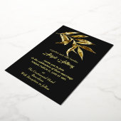 Elegant Goud blad bruiloft moderne minimalist Folie Uitnodiging (Gedraaid)