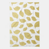 Elegant Goud Bladeren Keukenhanddoek (Verticaal)