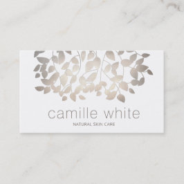 Elegant goud bladeren natuurlijke huidverzorging d visitekaartje