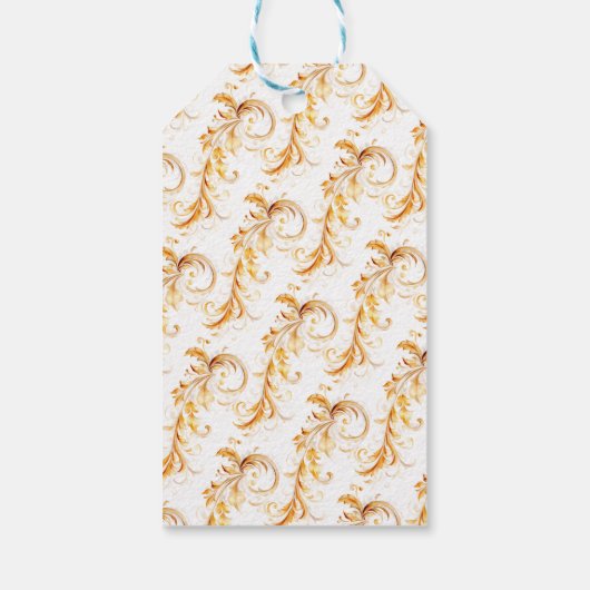 Elegant Goud Bladgroen Kerstmis Cadeaulabel (Achterkant)