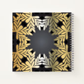 Elegant  Goud Bladgroen Lijst Bruiloft Gastenboek Notitieboek (Achterkant)