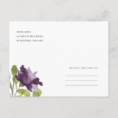 ELEGANT GOUD BLAUW AQUAREL FLORAL SAVE THE DATE AANKONDIGINGSKAART (Achterkant)