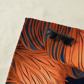 Elegant Goud Blauw Foliage Natuur Ontwerp Strandlaken (In situ)