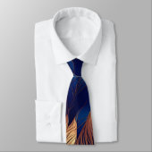 Elegant Goud Blauw Foliage Natuur Ontwerp Stropdas (Gebonden)
