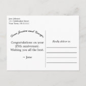 Elegant Goud & Blauw Jubileum Groet Briefkaart (Achterkant)