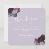 Elegant Goud Blauw Lavendel Paarse Hydrangeas Bedankkaart (Voorkant)