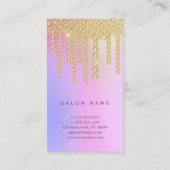 Elegant goud blauw roze diamanten make-up artiest visitekaartje (Achterkant)