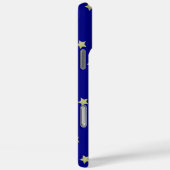 Elegant goud & blauwe sterrenpatroon monogram Case-Mate iPhone case (Achterkant / Rechts)