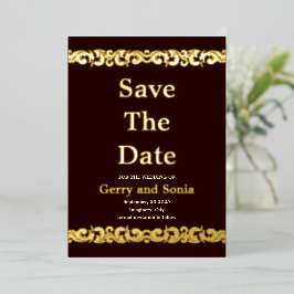 Elegant Goud Bloei Bruiloft Folie Save The Date Folie Uitnodiging