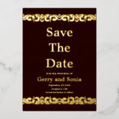 Elegant Goud Bloei Bruiloft Folie Save The Date Uitnodiging (Voorkant)