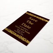 Elegant Goud Bloei Bruiloft Folie Save The Date Uitnodiging (Gedraaid)