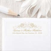 Elegant goud bloeien Damask Etiket (Insitu)