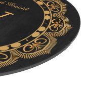 Elegant goud bloeien monogram bruiloft Jubileum Snijplank (Hoek)