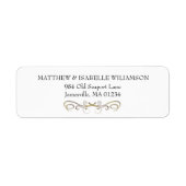 Elegant goud bloeien retour adres label (Voorkant)