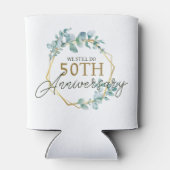 Elegant Goud Bloemen 50ste Bruiloft Jubileum Blikjeskoeler (Achterkant)