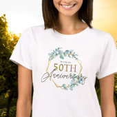 Elegant Goud Bloemen 50ste Bruiloft Jubileum T-shirt