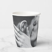 Elegant Goud Bloemen Bruid en bruidegom Foto Bruil Papieren Bekers (Achterkant)