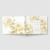 Elegant Goud Bloemen Bruiloft Gastenboek (Volledig)