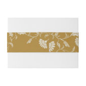 Elegant Goud Bloemen Chique Bibliotheek Bruiloft Uitnodigingen Wikkel (Achterkant Voorbeeld)