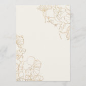 Elegant Goud Bloemen Diner Menu (Achterkant)