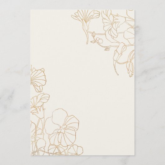 Elegant Goud Bloemen Diner Menu (Achterkant)