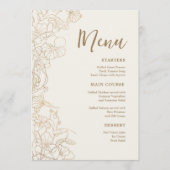 Elegant Goud Bloemen Diner Menu (Voorkant)