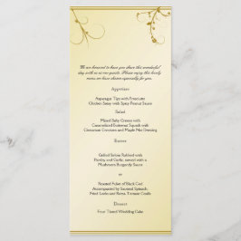 Elegant Goud Bloemen Gay Bruiloft Menu