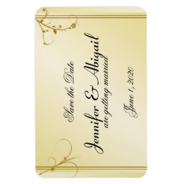 Elegant Goud Bloemen Gay Bruiloft Save the Date Magneet