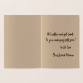 Elegant Goud Bloemen Gestileerde Patroon Get Well  Folie Kaarten (Binnen)