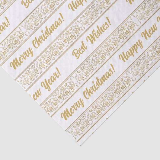 Elegant  Goud Bloemen Kerstcadeau Tissuepapier (Detail)