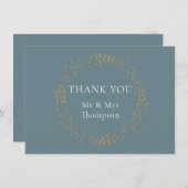 Elegant Goud Bloemen Laurel Garland Bedankkaart (Voorkant / Achterkant)