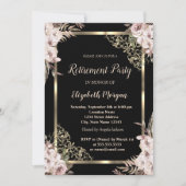 Elegant Goud Bloemen Lijst Boho Flowers Pensioen Kaart (Voorkant)