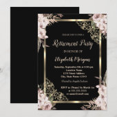 Elegant Goud Bloemen Lijst Boho Flowers Pensioen Kaart (Voorkant / Achterkant)