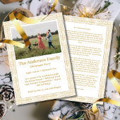 Elegant Goud Bloemen Lijst Foto Kaart