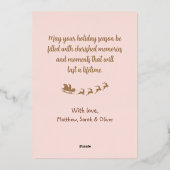 Elegant Goud Bloemen Lijst Kerstmis Foto Folie Feestdagenkaart (Achterkant)