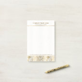 Elegant Goud Bloemen Paisley Patroon Kant Post-it® Notes (Op bureau)