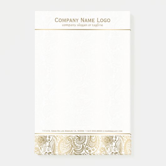 Elegant Goud Bloemen Paisley Patroon Kant Post-it® Notes (Voorkant)