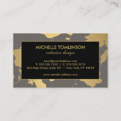 Elegant Goud Bloemen Patroon Grijs Afspraakkaart Afsprakenkaartje (Achterkant)