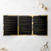 Elegant Goud Bloemen Patroon Grijs Salon Brochure Drieluik Kaart (Binnen)