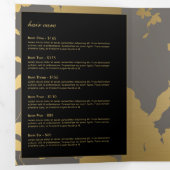 Elegant Goud Bloemen Patroon Grijs Salon Brochure Drieluik Kaart (Binnenzijde eerst)