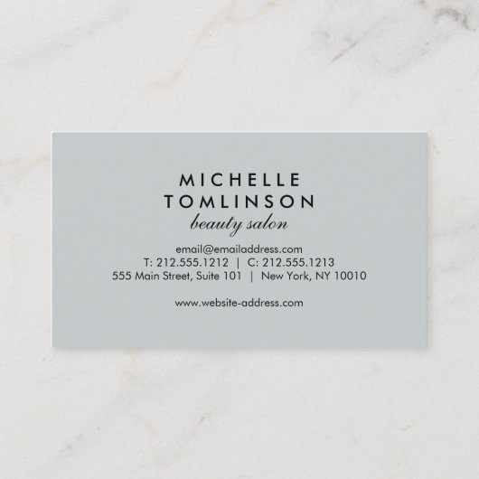 Elegant Goud Bloemen Patroon Lichtgrijs Designer Visitekaartje (Achterkant)