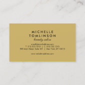 Elegant Goud Bloemen Patroon op Zwart Designer Visitekaartje (Achterkant)