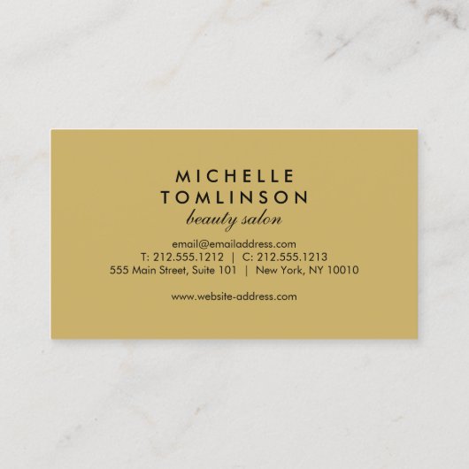 Elegant Goud Bloemen Patroon op Zwart Designer Visitekaartje (Achterkant)